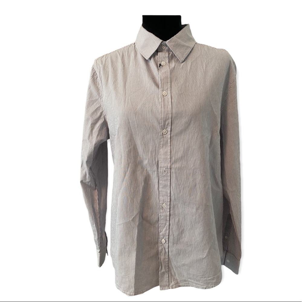 AND NOW THIS LIGHT GREY MENS STRIPED SHIRT MEDIUM